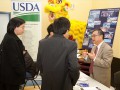 Dr. Chen Yu Yen, (right) VP of Garnett Fleming, answered questions from participants. Garnett Fleming, Inc. was one of the 20 private companies taking part in the 1st Asian Job Skills Seminar & Career Fair. U.S. Department of Agriculture (USDA) and U.S. Department of Justice were also on hand to recruit potential employees. 
