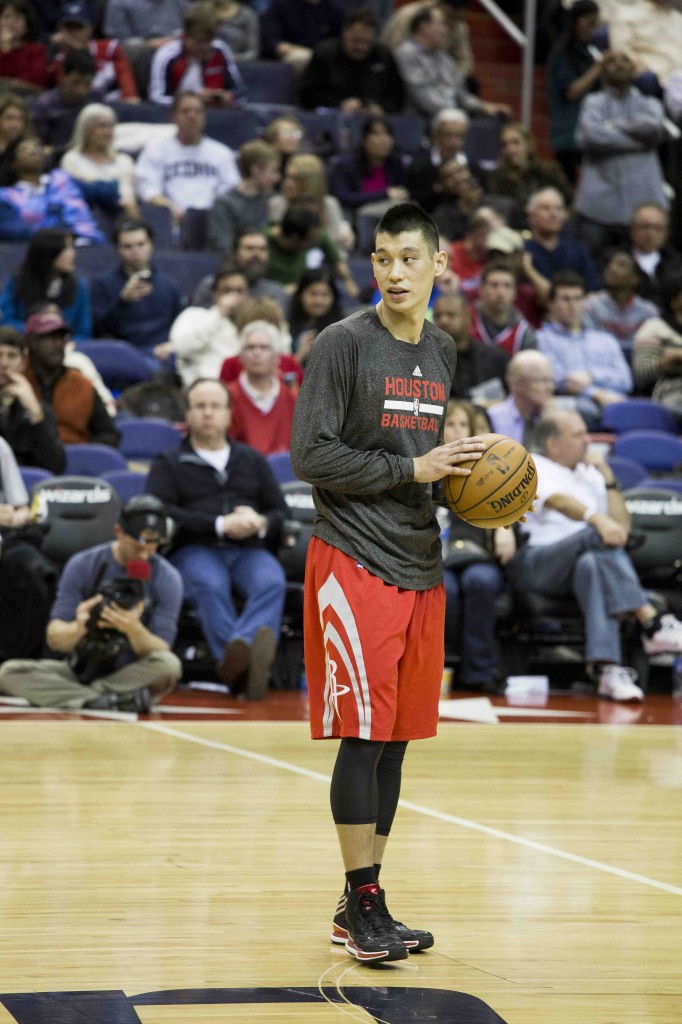 Jeremy Lin playing for the Rockets against the Wizards at Asia Heritage Night on January 11.