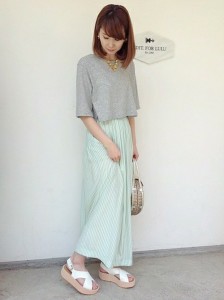 maxi skirt stripe pastel