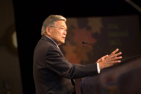 Norman Mineta, former Cabinet Member for both Presidents George W. Bush and Bill Clinton spoke at the JACL Gala