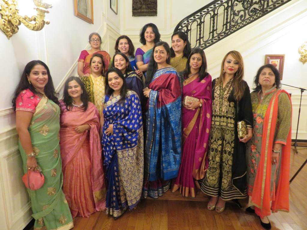 Guests in traditional attire at the Diwali celebration hosted by the Indian Embassy in Washington, DC